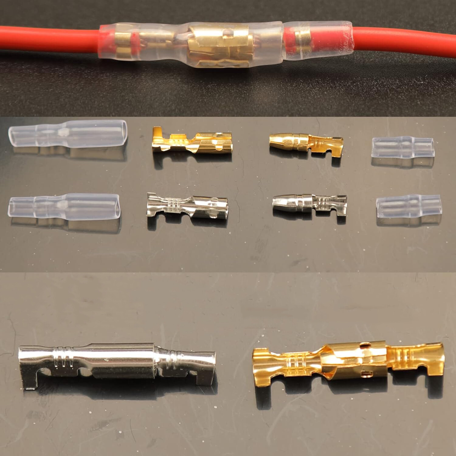 400/1200Pcs Male & Female Bullet Electrical Wire Connectors Crimp Terminals Kit
