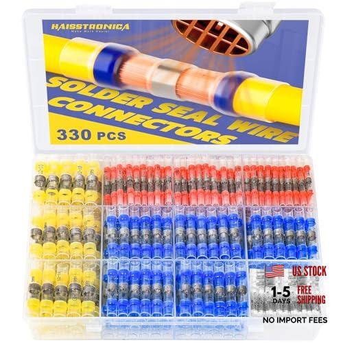 Solder Seal Wire Connectors- Marine Grade – Heat Shrink Butt Connectors 330PCS
