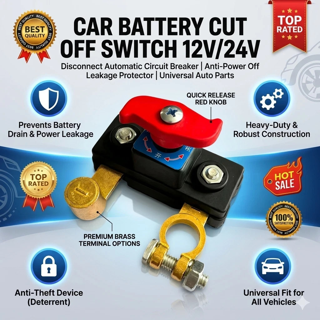 1Pcs Universal Battery Disconnect Swit1ch 12V / 24V Cut Off Isolator for Cars RV