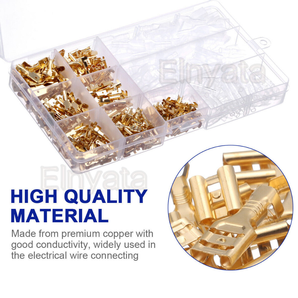 450X Assortment Male Female Spade Terminals Electrical Wire Crimp Connectors Kit