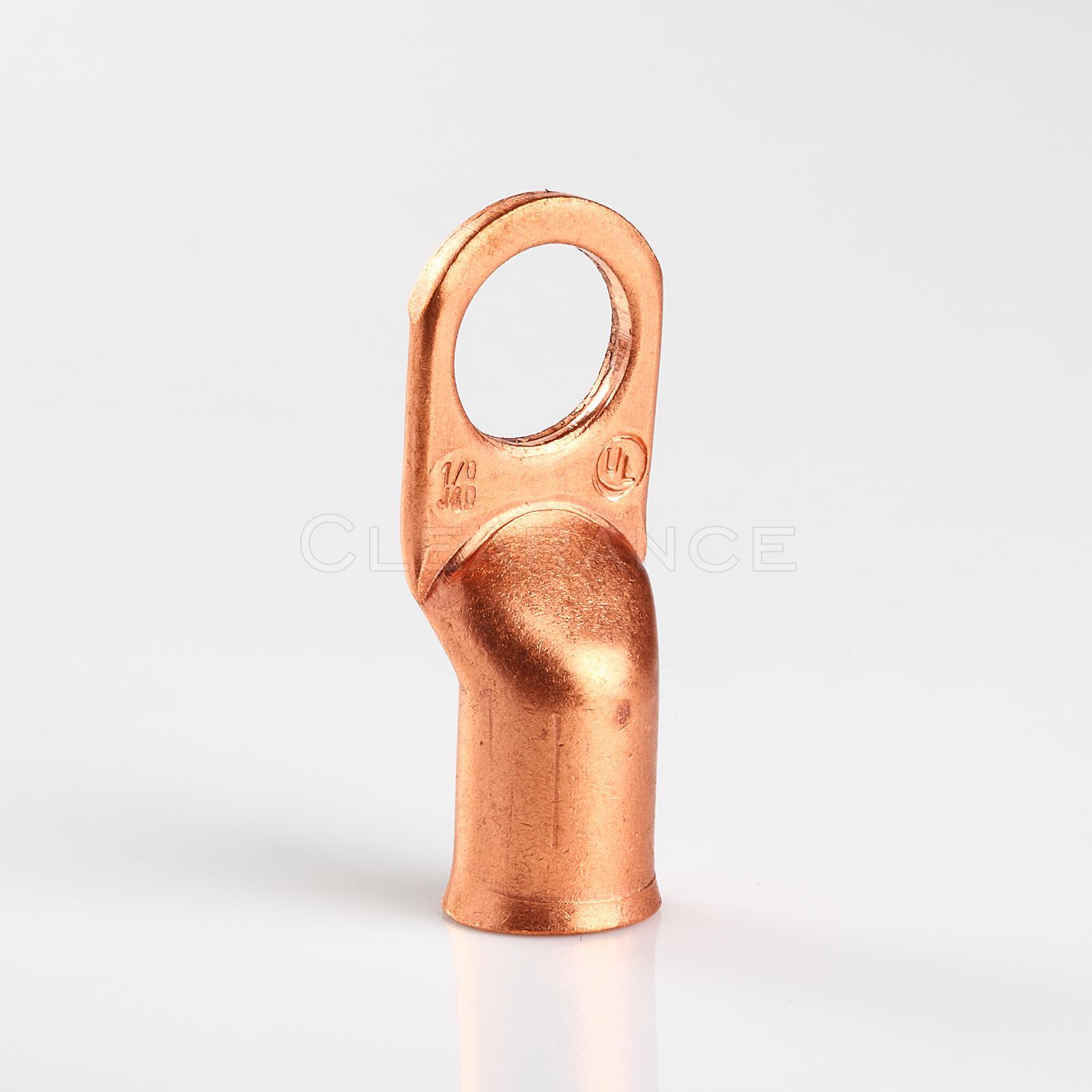 Copper Non-Insulated 1 or 0 G Wire Gauge 1/2″ Ring Terminals 10 pcs