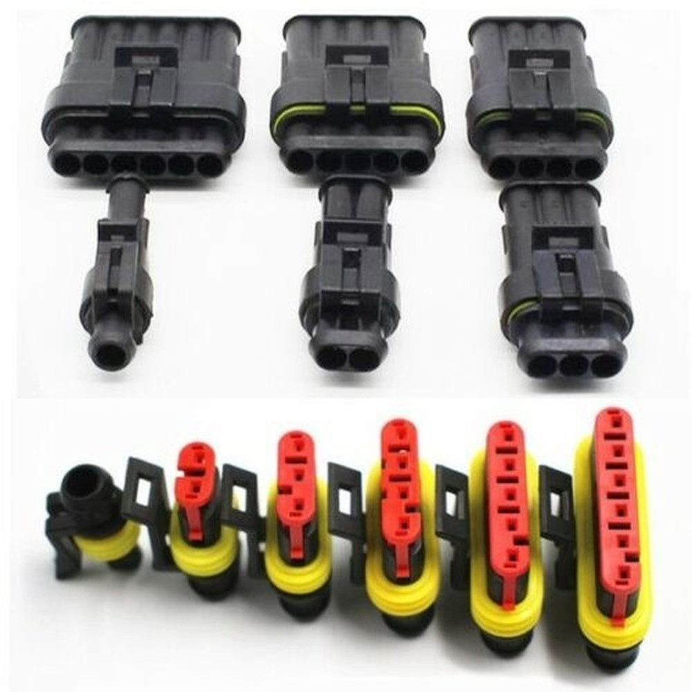 708PCS 1-6 Pin Way Car Automotive Waterproof Electrical Wire Connector Plug Set