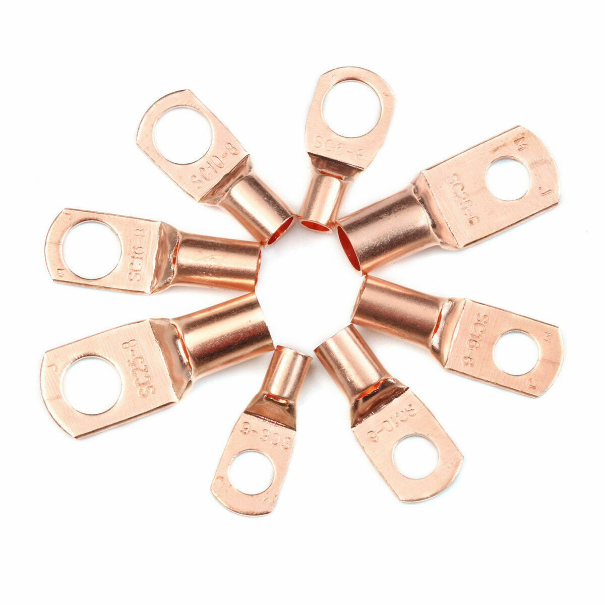 100X Car Copper Ring Terminal Battery Cable Lug Crimp Electrical Wire Connectors