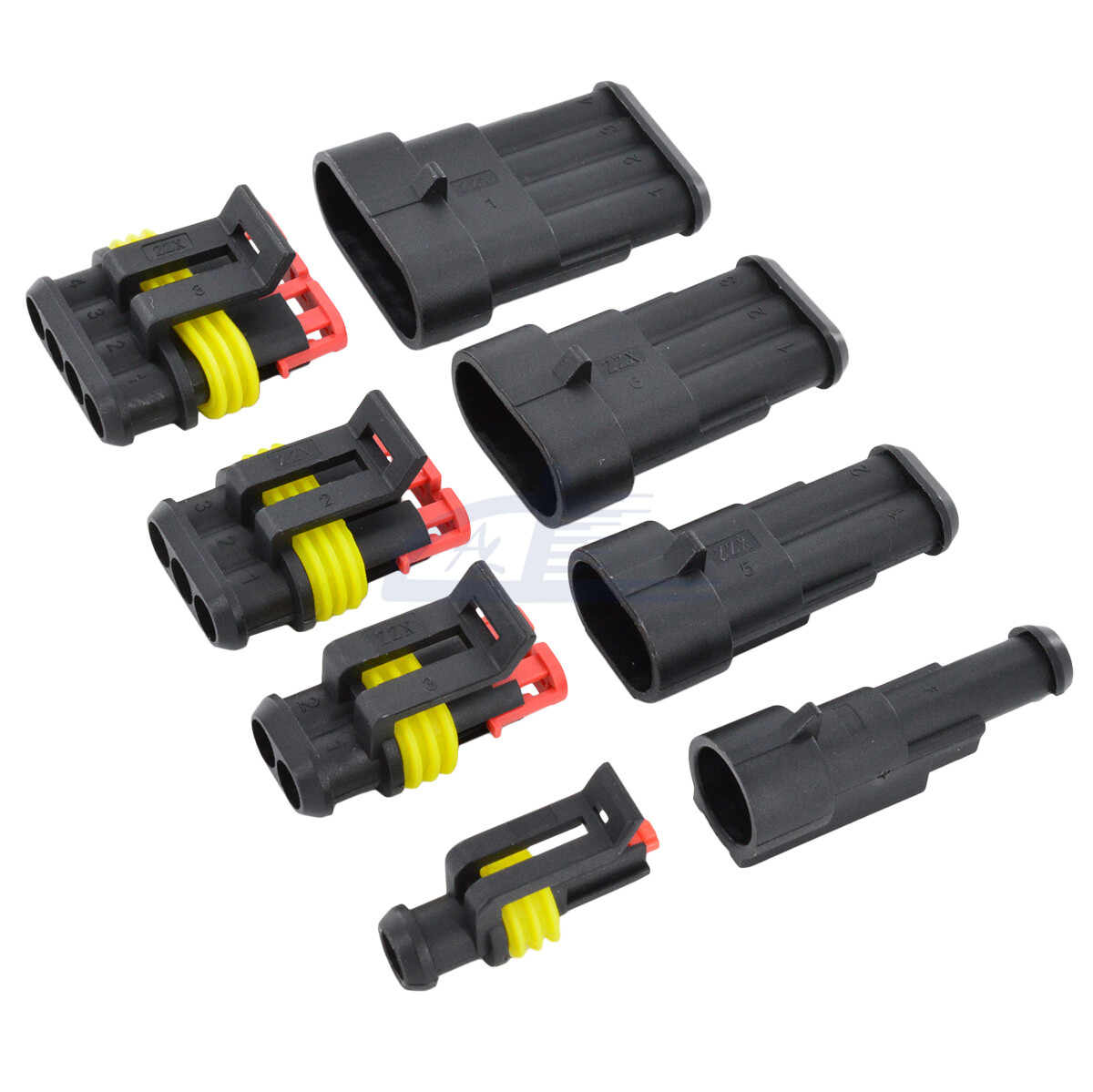 Waterproof Car Electrical Connector Terminals Auto Wire Plug 1 2 3 4 pin Box Set