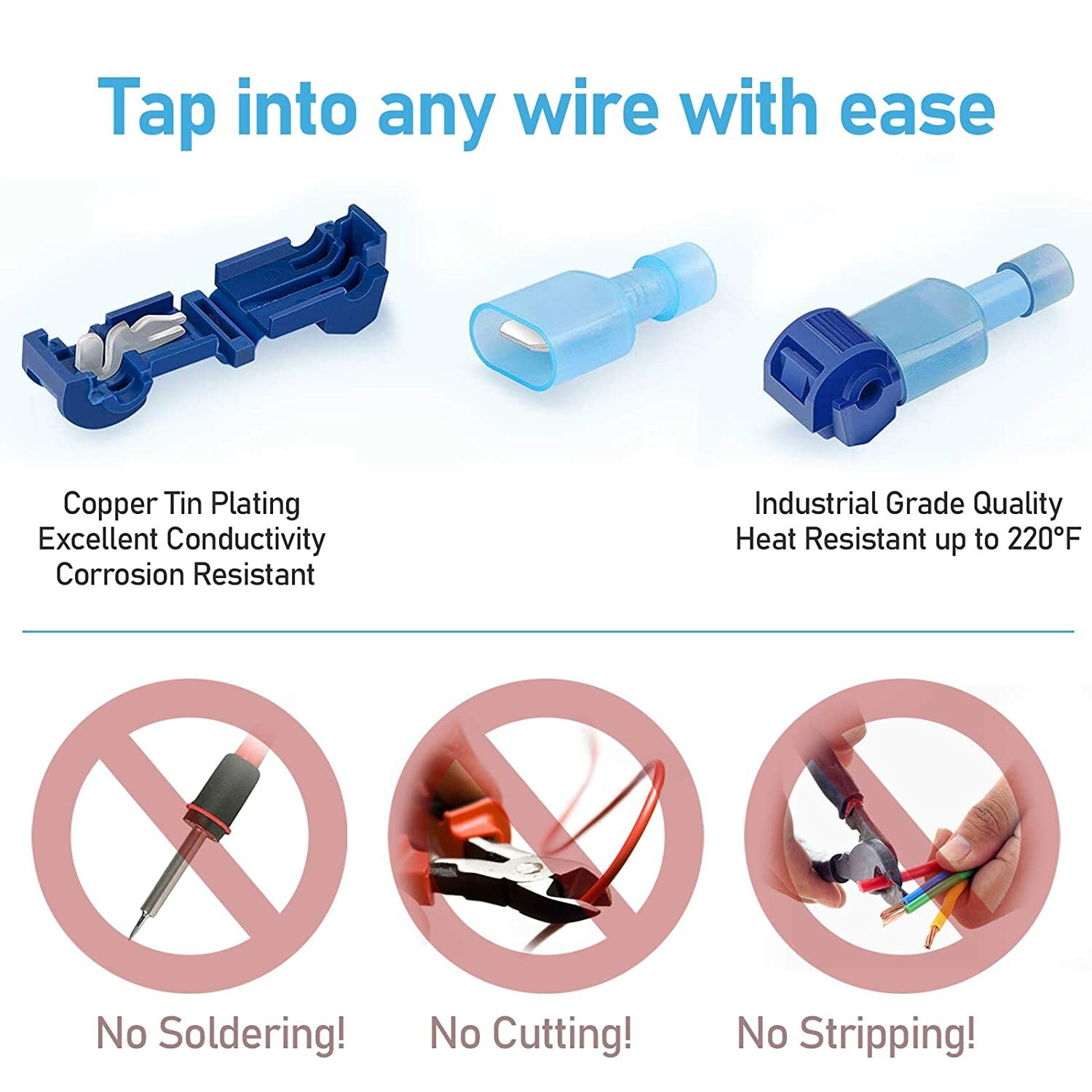 240/60 T-Tap Quick Splice Scotch Lock Spade Wire Terminal Connectors Crimp Cable