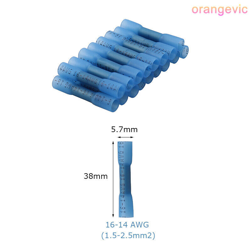 400/250PCS Heat Shrink Butt Wire Splice Connector Kit Crimp Terminals Waterproof