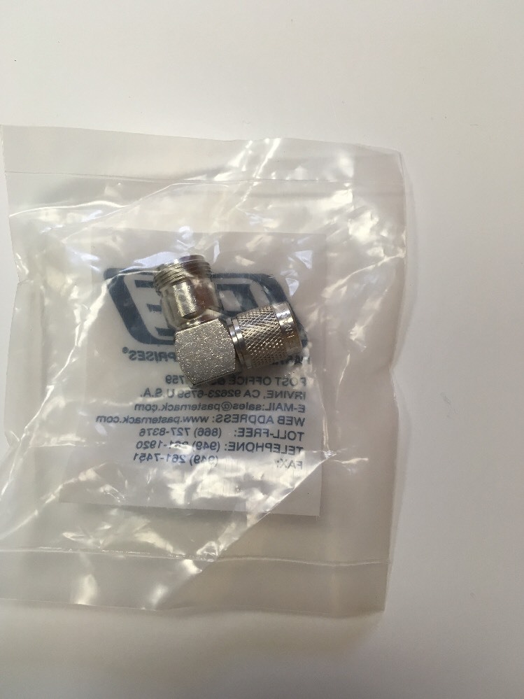 PE9263 Pasternack N Female to TNC Male Right Angle RF Adapter