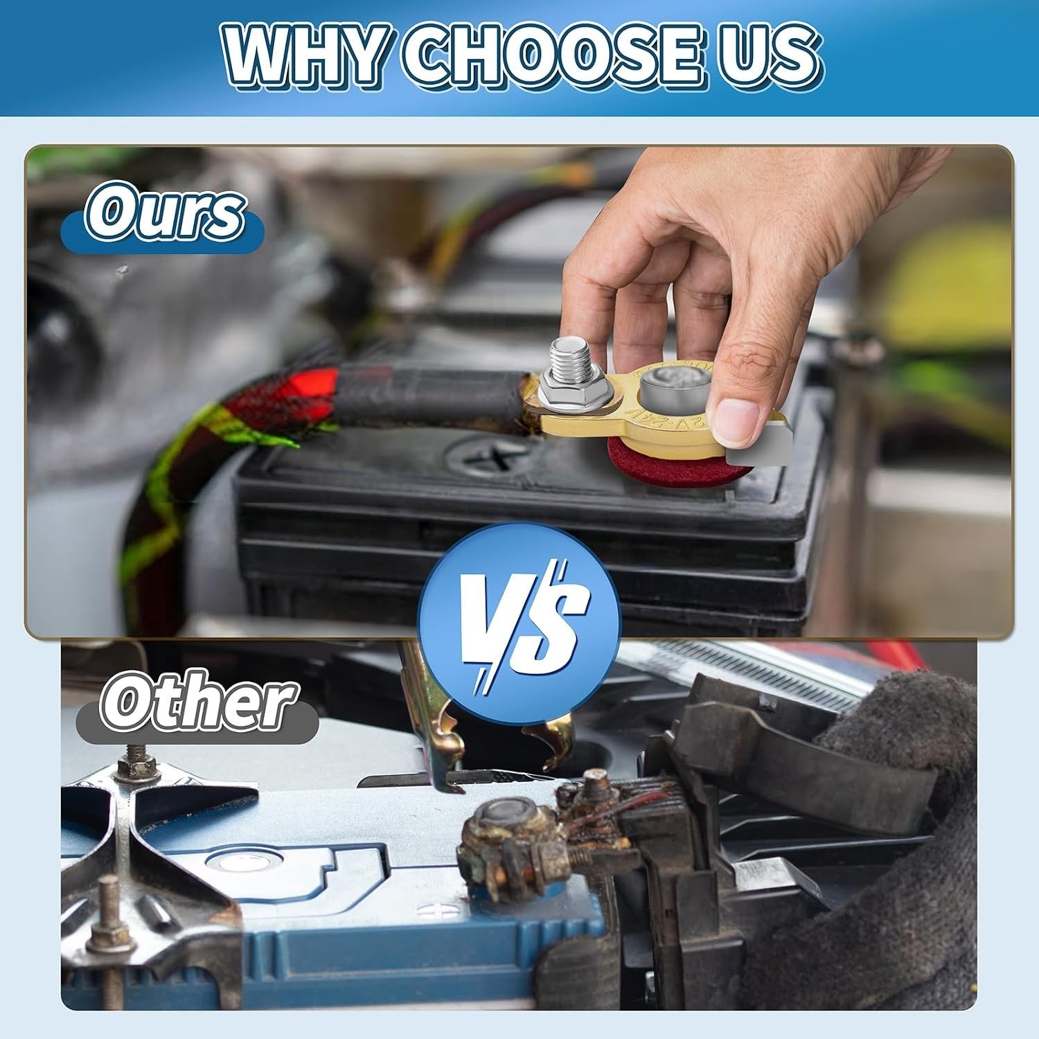 Easy Install Pure Copper Battery Connectors for Optimal Performance – 2 Pair Set