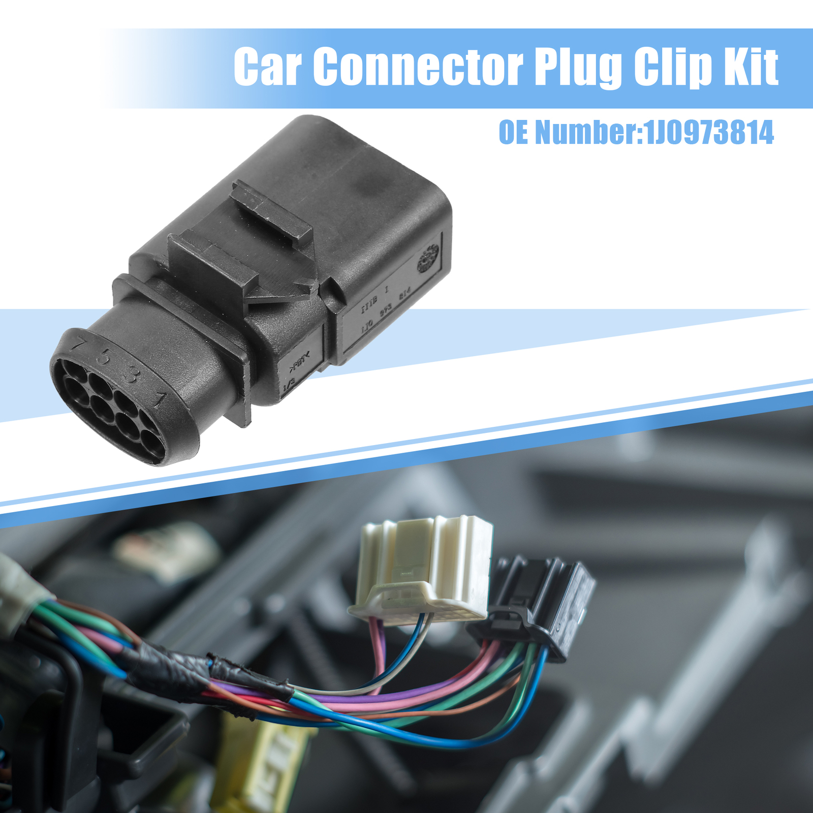 1 Set No.1J0973814 8 Pin Sealed Male JPT Connector Plug Kit for VW for Audi