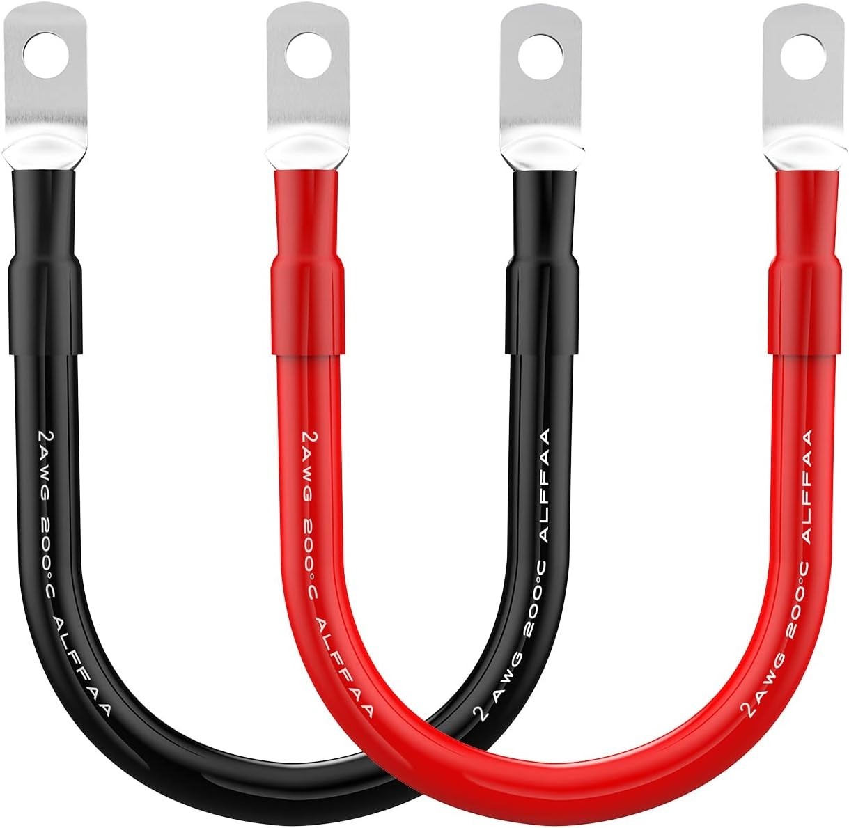 2 AWG Gauge Red + Black 1ft Parallel Battery Power Inverter Cables for Solar,…