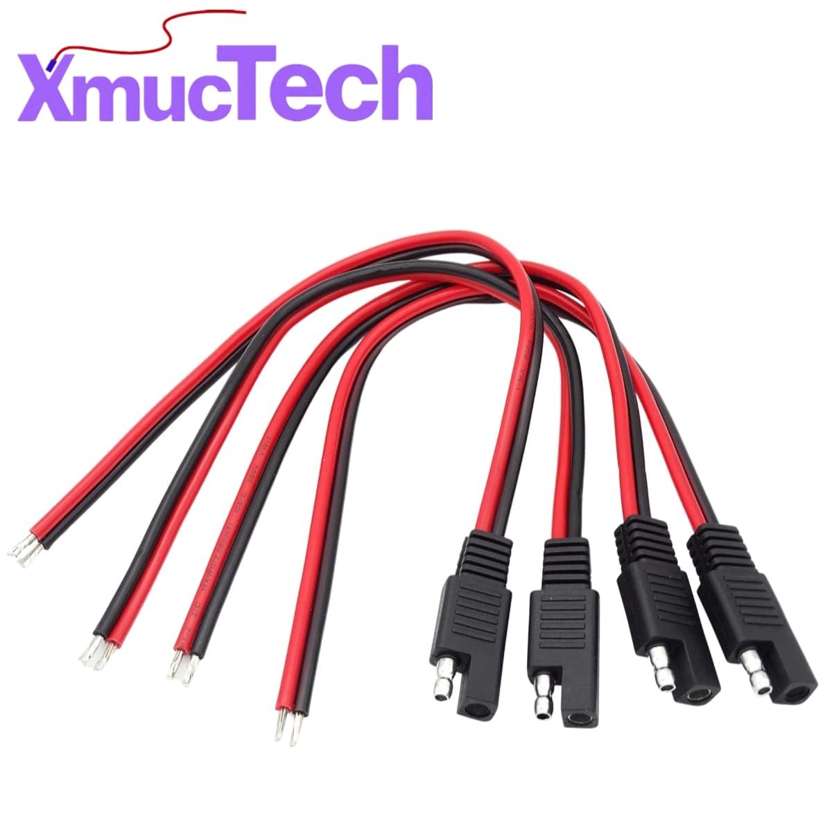 4-Pack 1ft 14AWG SAE Connector Quick Disconnect Plug Extension Cable for Auto…
