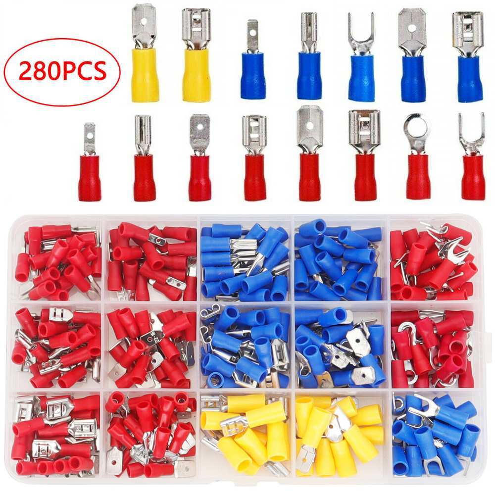 280PCS Assorted Insulated Port Connectors Kit Electrical Wire Crimp Terminals US