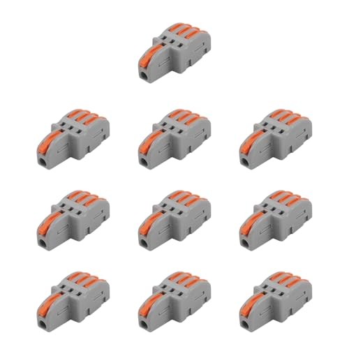10 Pcs 1 in 3 Out Mini Electrical Wire Connectors, Nylon Compact 1 in 3 out