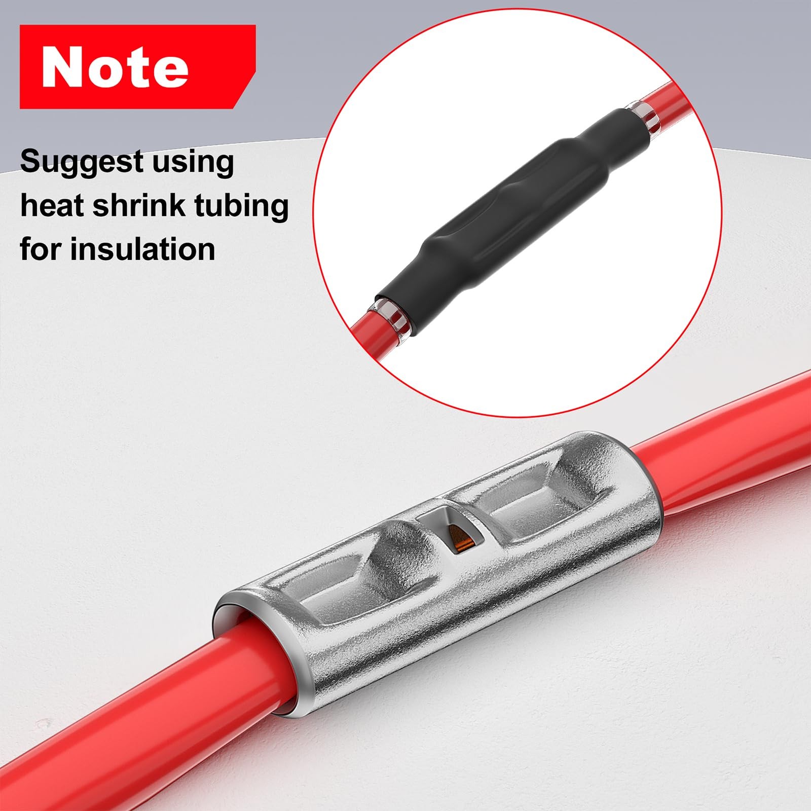22,20,18,16 AWG/Gauge Non/Un Insulated Butt Connector Bare Crimp Splice