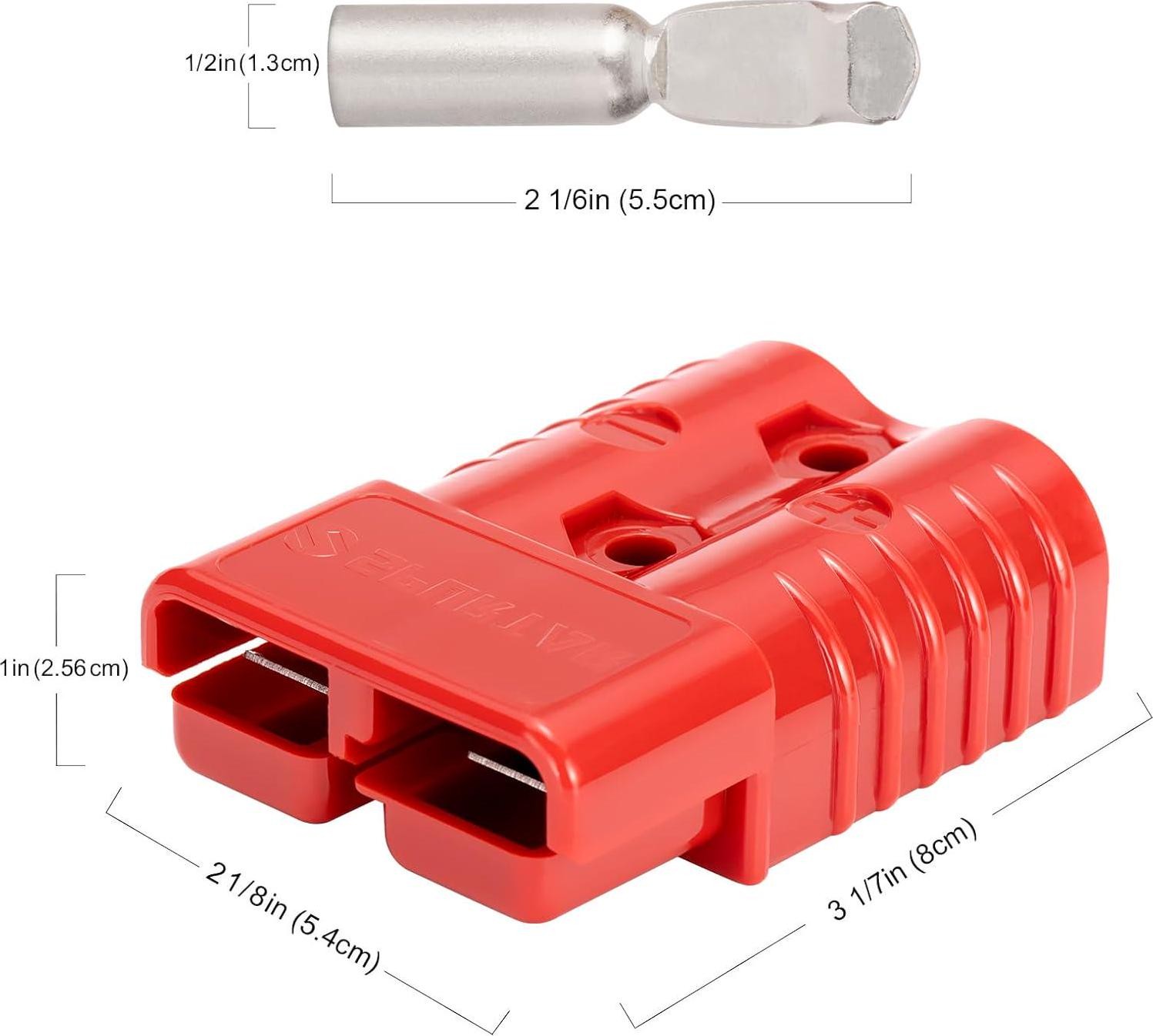 Wire Connector 2-4 AWG Wire 175A Plug 12-36V Battery Connect Plug, 4Pcs- Red