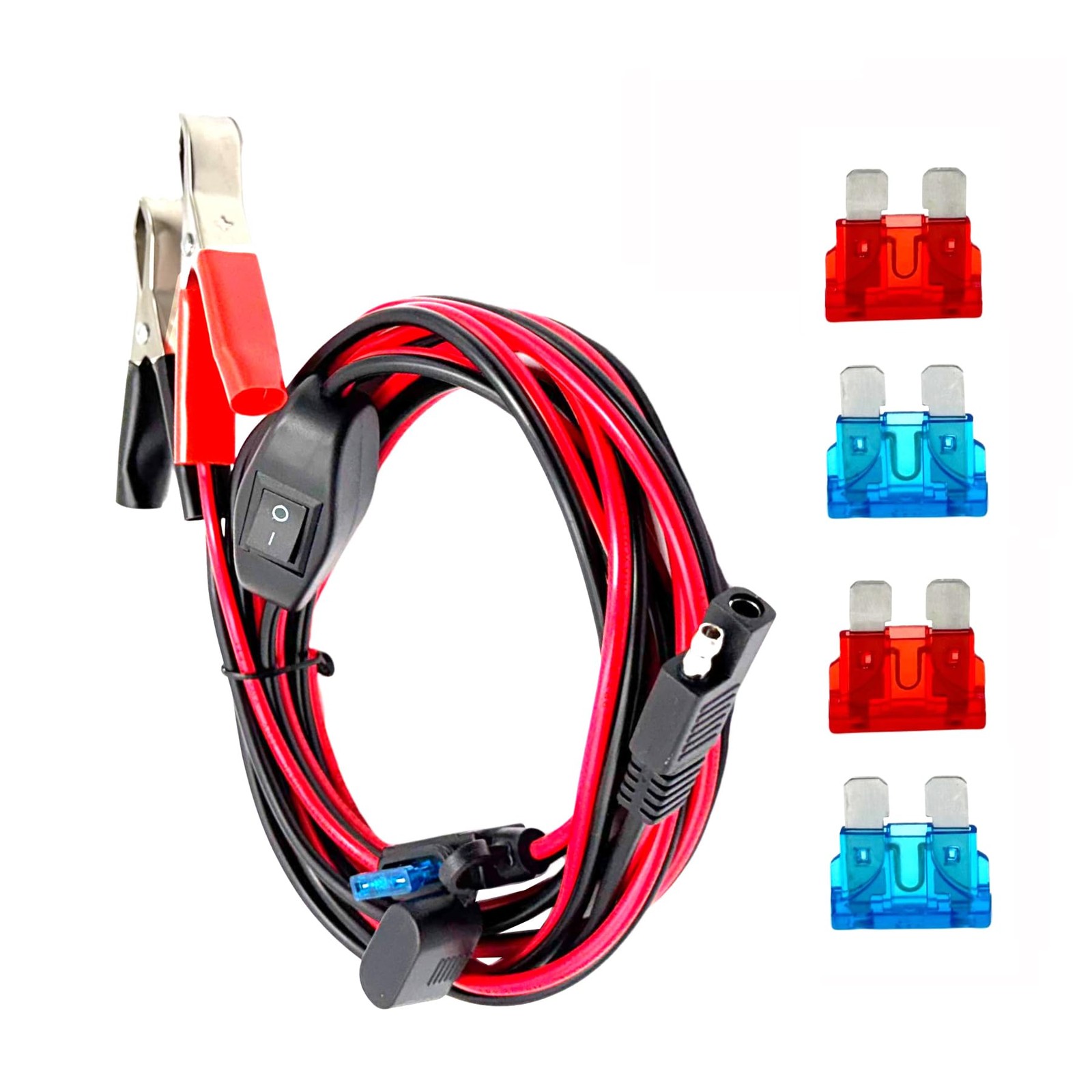 8.2 Feet SAE Battery Wire Harness, 16 Awg SAE to Alligator Clips Quick Conect…