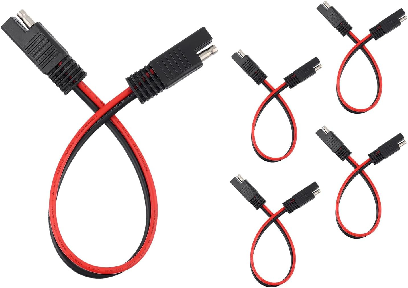 5PCS SAE Connectors Quick Disconnect Wire Harness,2 Pin SAE Plug with 14 Gauge W