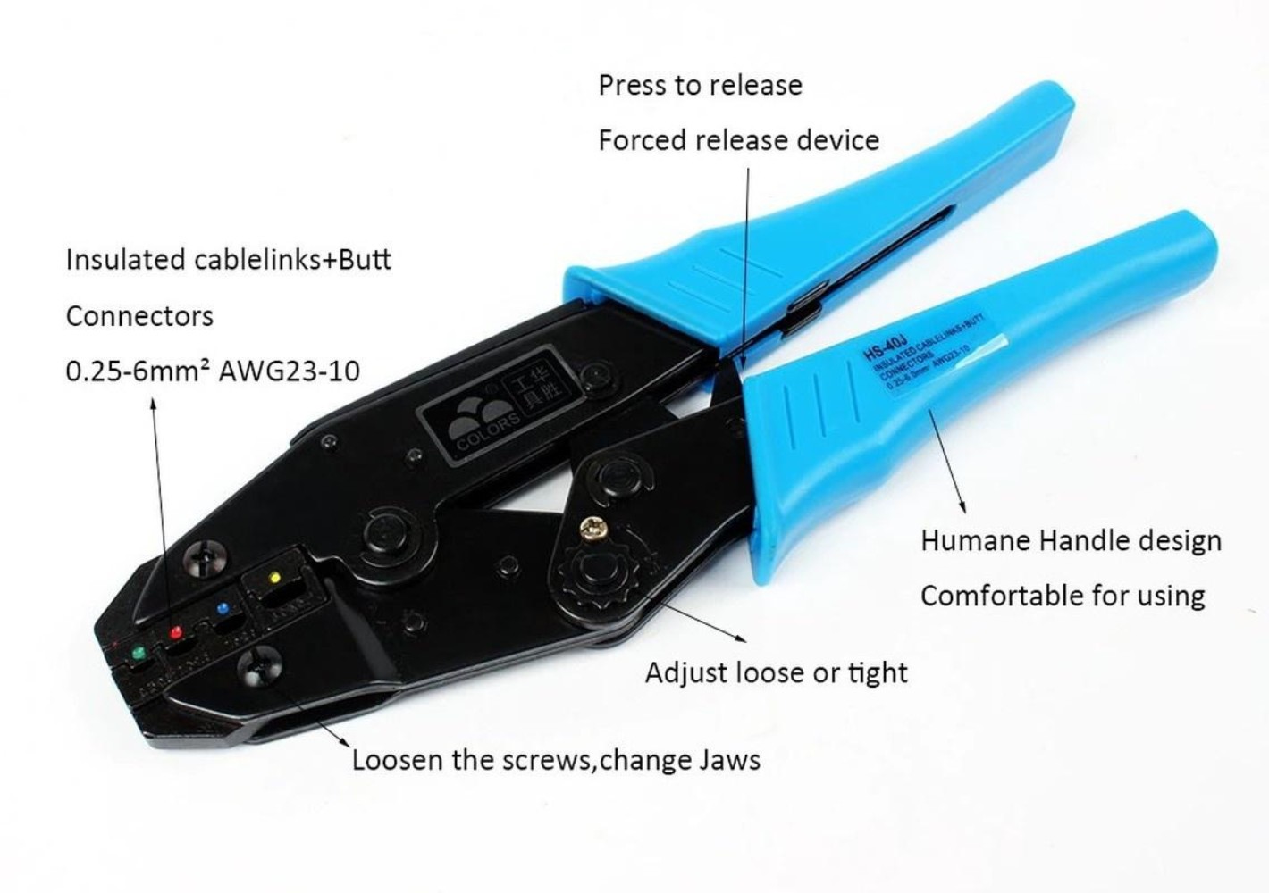 1pcs HS-30J 0.5-6mm Insulated Wire Crimping Plier Terminal Crimp Pliers Tool
