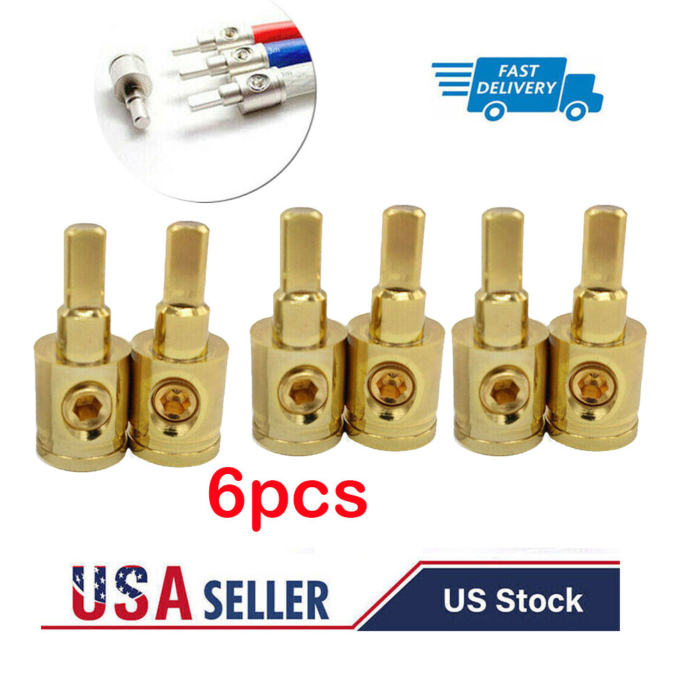 6PCS 1/0 Gauge To 4 Gauge Pin AWG Power Wire Reducer Car Audio Amp