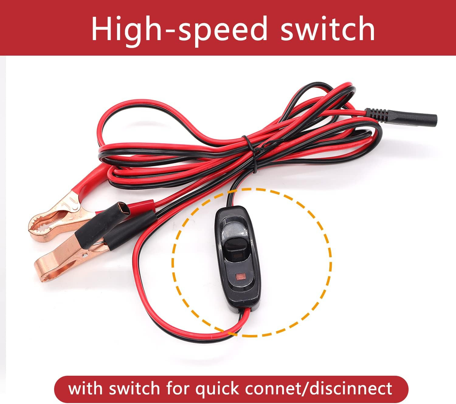 8FT SAE 16AWG Wire Harness with On/Off Switch Gold Alligator Clips,12V Sprayer P