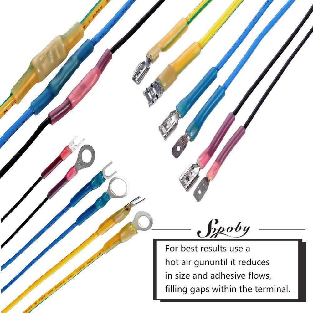 250PCS Heat Shrink Wire Connectors Electrical Terminals Kit Waterproof Marine US