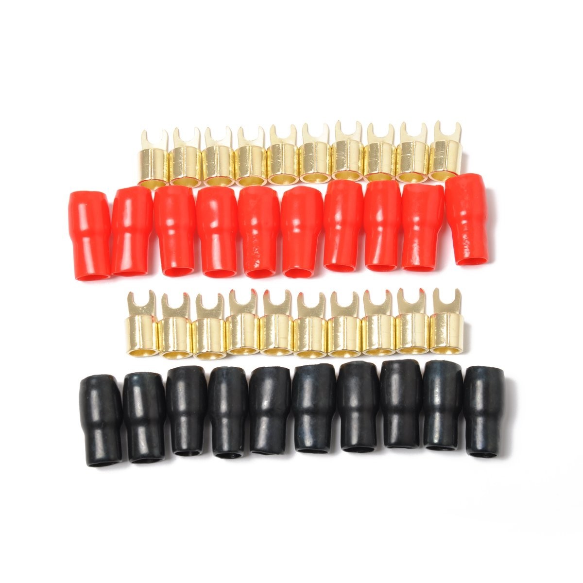 10 Pairs Copper Gold Plated 4 Gauge Strip Spade Terminal Spade Fork Adapters …