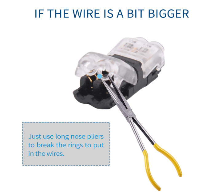 Conectores Cable Bajo Voltaje 12pcs Rapido Sin Soldadura T Tap 24 20 AWG 2 Pines