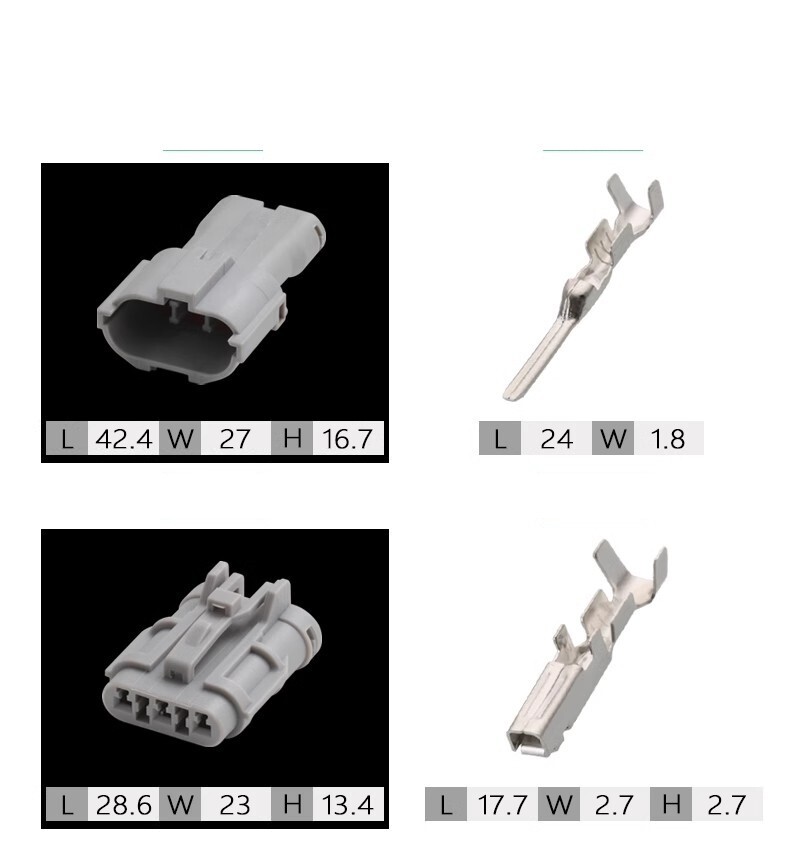 10 pairs 3pin Automotive connectors 2.0mm DJ7031Y-2-11/21 grey