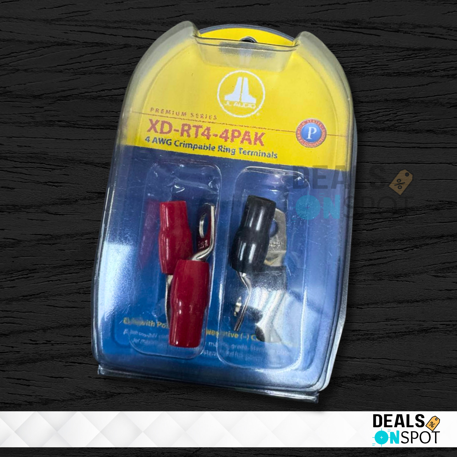 JL Audio XD-RT4-4PAK 4 AWG Crimpable Copper Ring Terminals – Brand New (4 Pack)