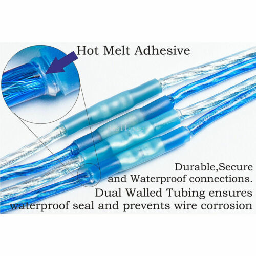 1000PCS Blue 14-16AWG Heat Shrink Waterproof Wire Connectors Butt Seal Terminals