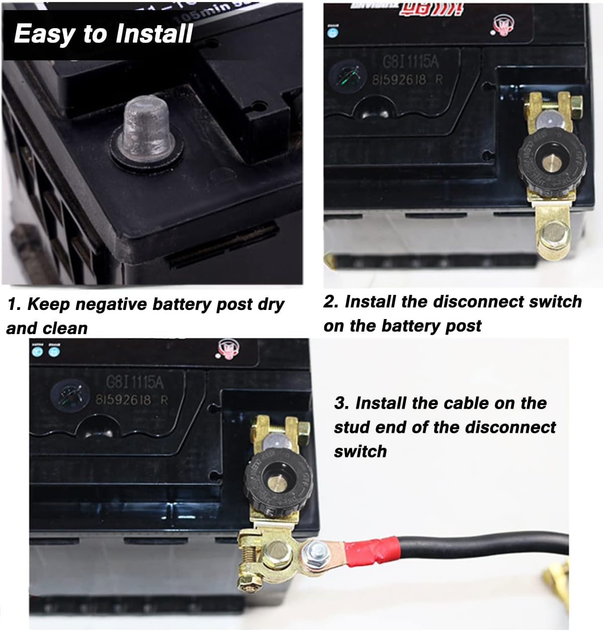 2Pcs Top Post Battery Disconnect Switch – Quick Disconnect Battery Cut off Switc