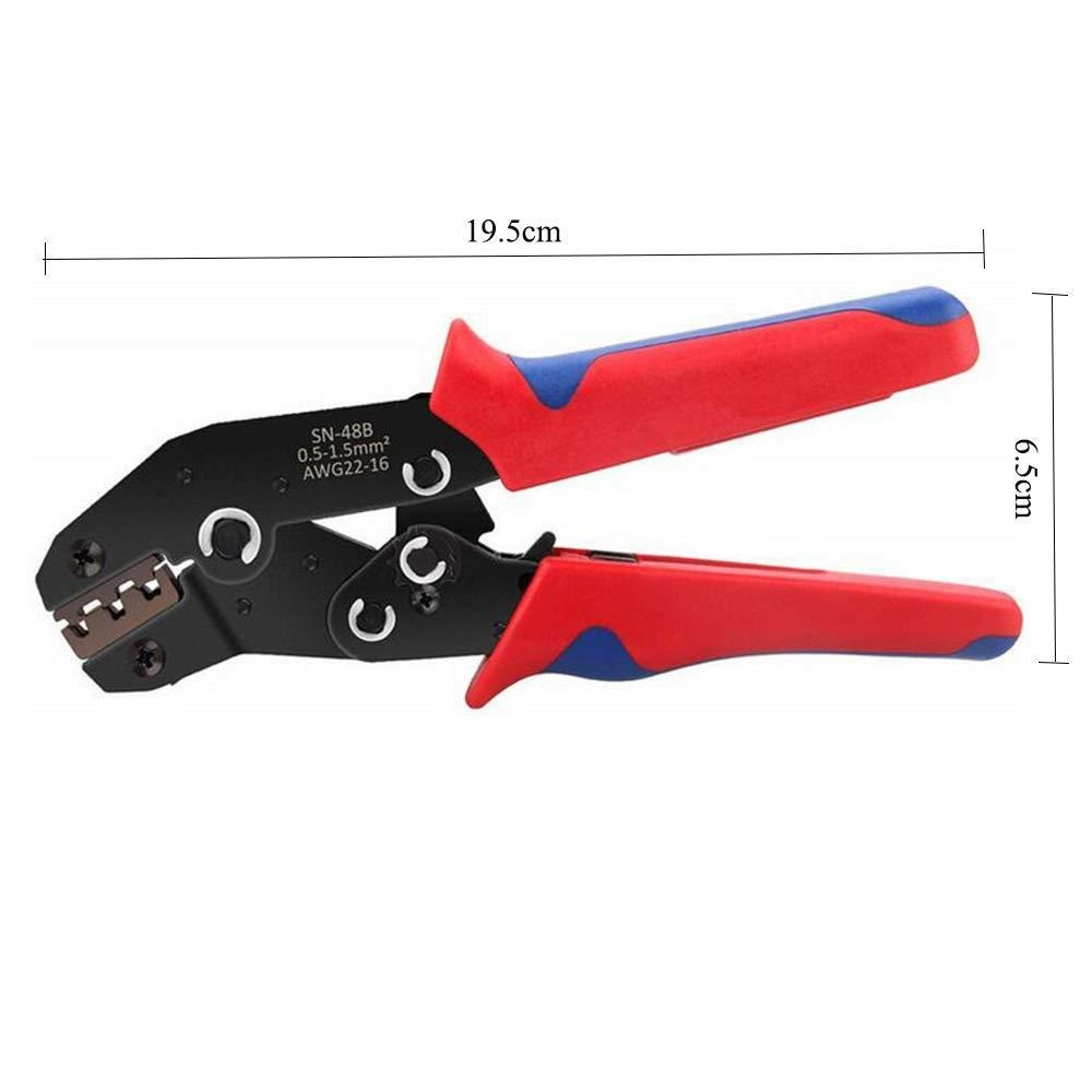 450X Wire Connectors Spade Crimp Terminals SN-48B Ratchet Crimper Plier Tool Kit