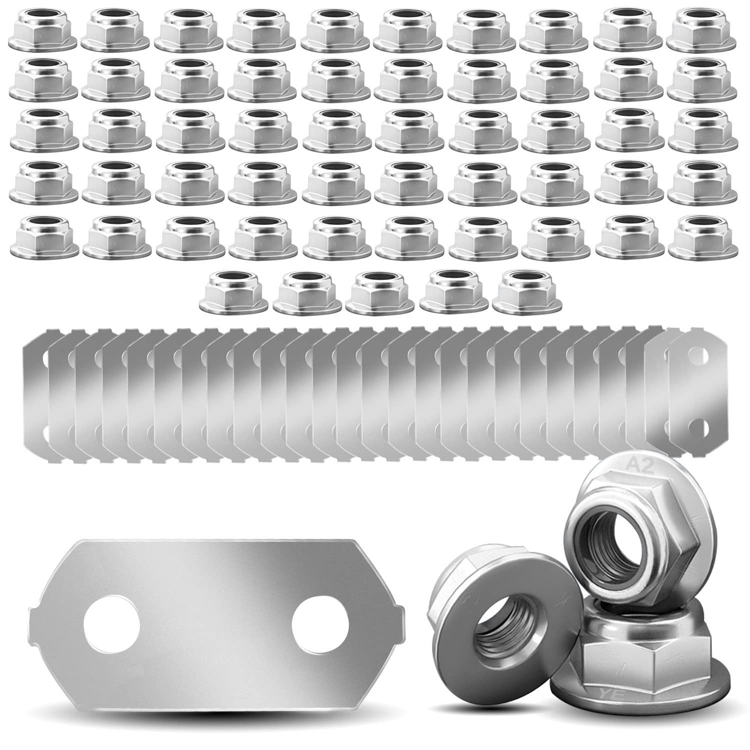 Hybrid Battery, Nickel-Plated Copper Bus Bars & SS Nuts Set, Compatible with 200