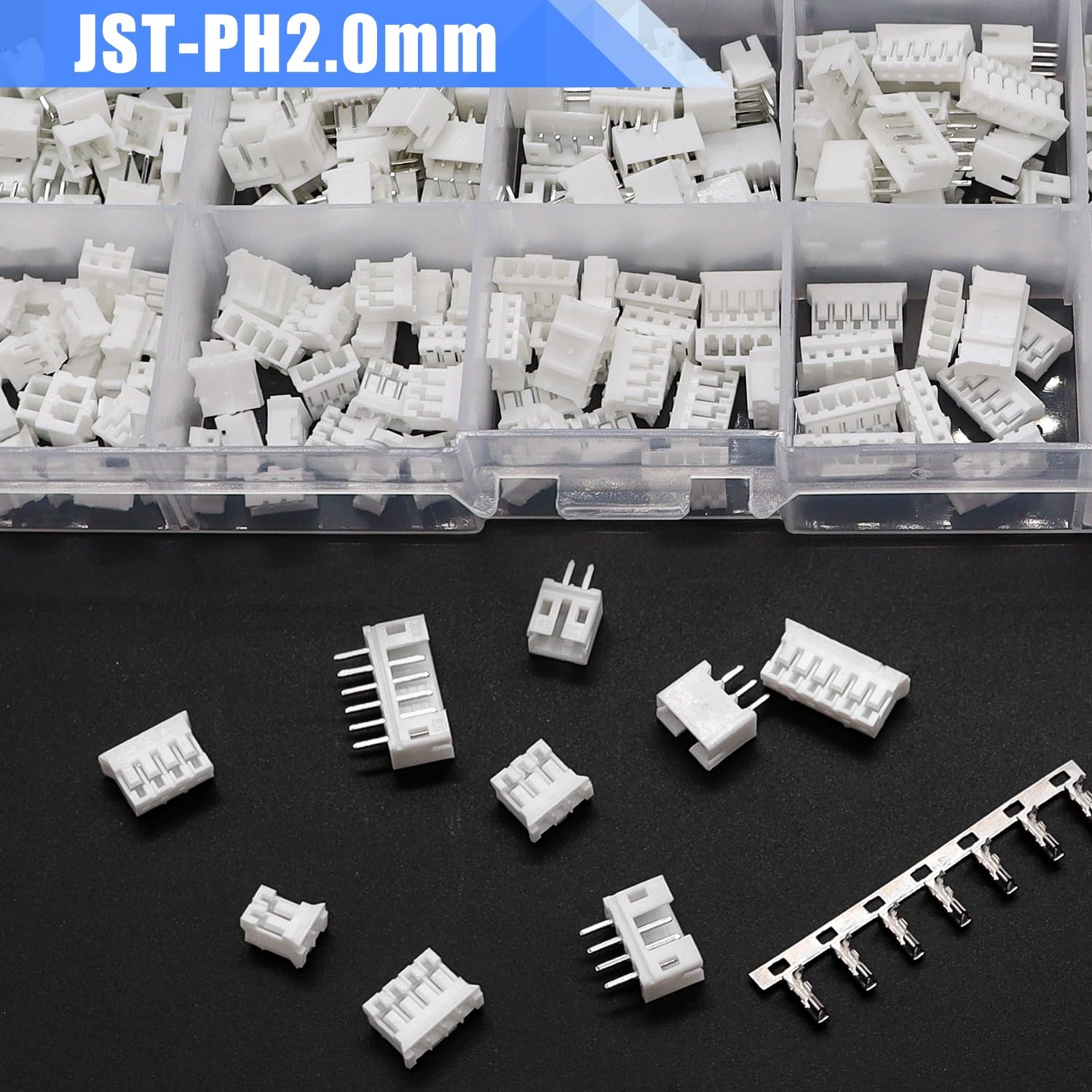 Taiss 580PCS JST PH Connector kit 2.0mm PH2.0 Kit, White