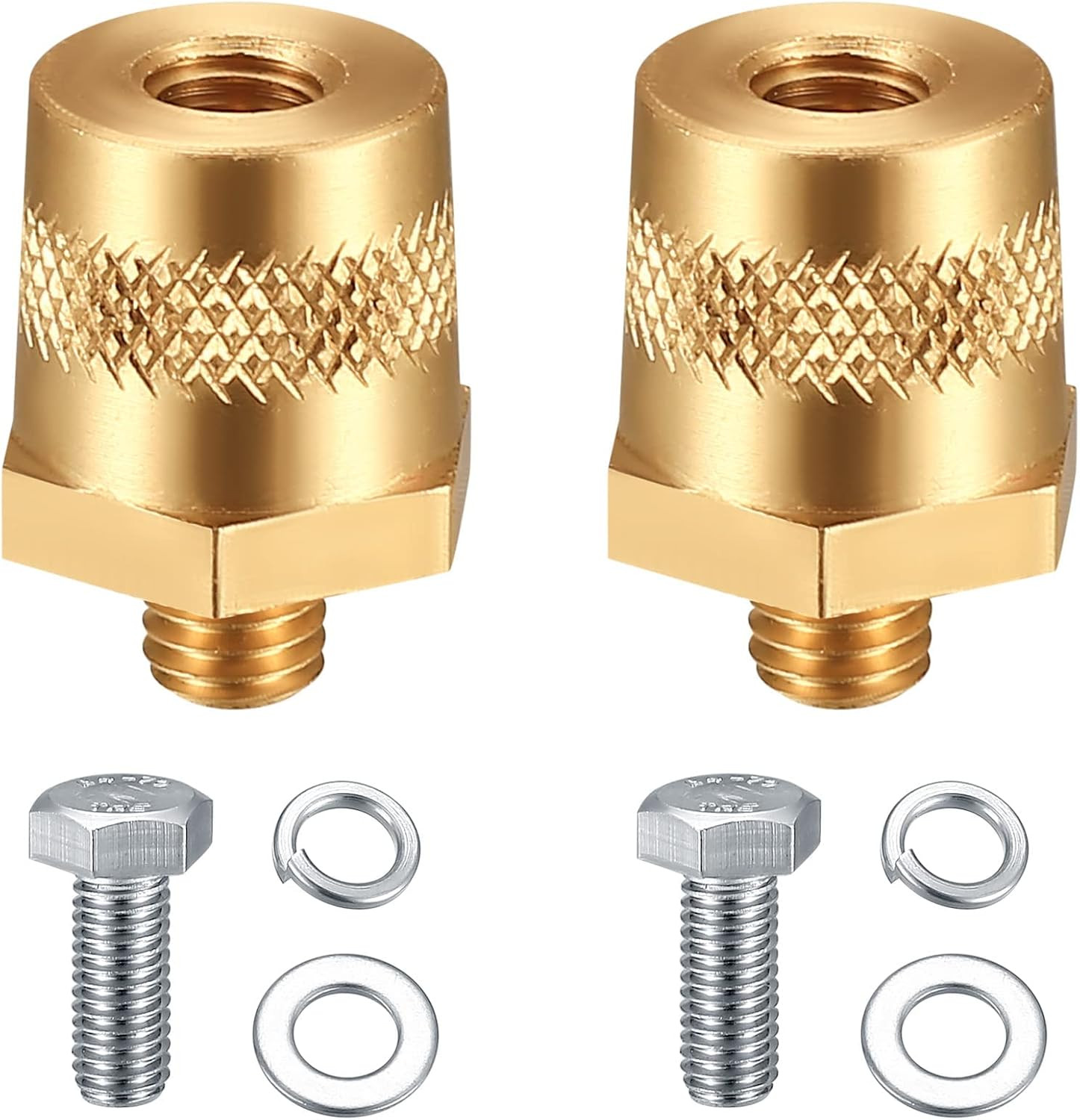 2Pcs Battery Post Terminals Connectors, 3/8″-16 Brass Battery Side Post Terminal