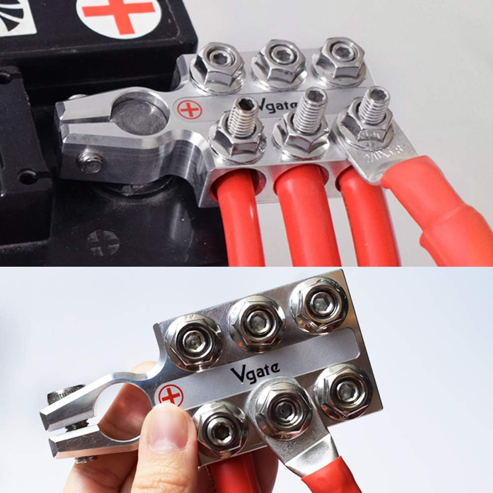 Lead Acid Battery Terminal Clamps, 8AWG up to 4/0(XL) AWG Gauge, 12-Way Connecto