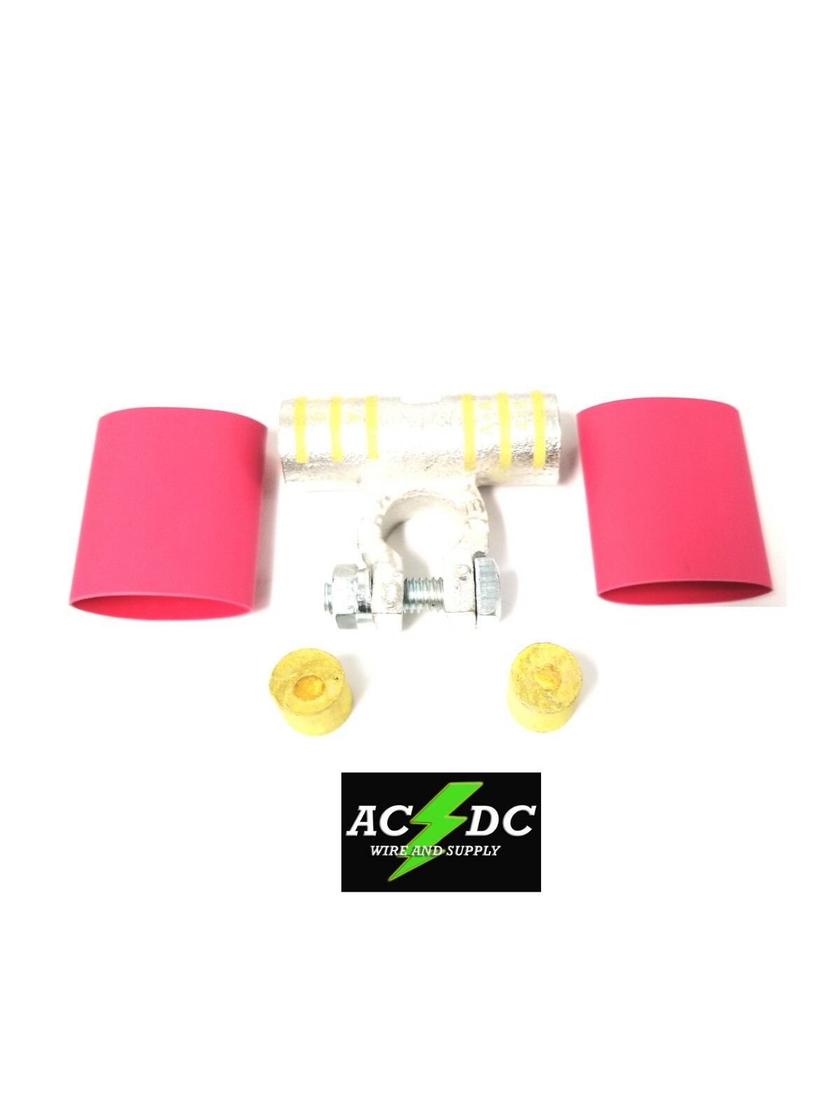 BATTERY FLAG TERMINAL 4/0 (POS) KIT WITH SOLDER PELLETS, SHRINK INCLUDED