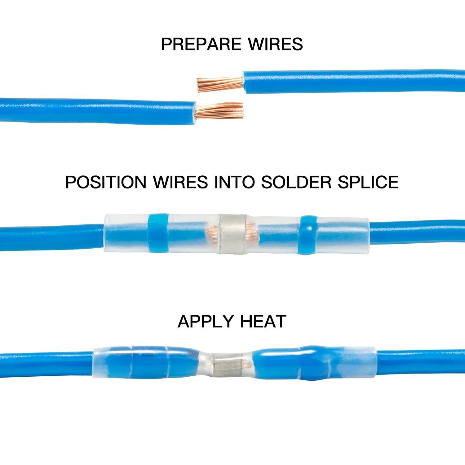 260/100x Waterproof Solder Seal Sleeve Heat Shrink Wire Connectors Terminal kits