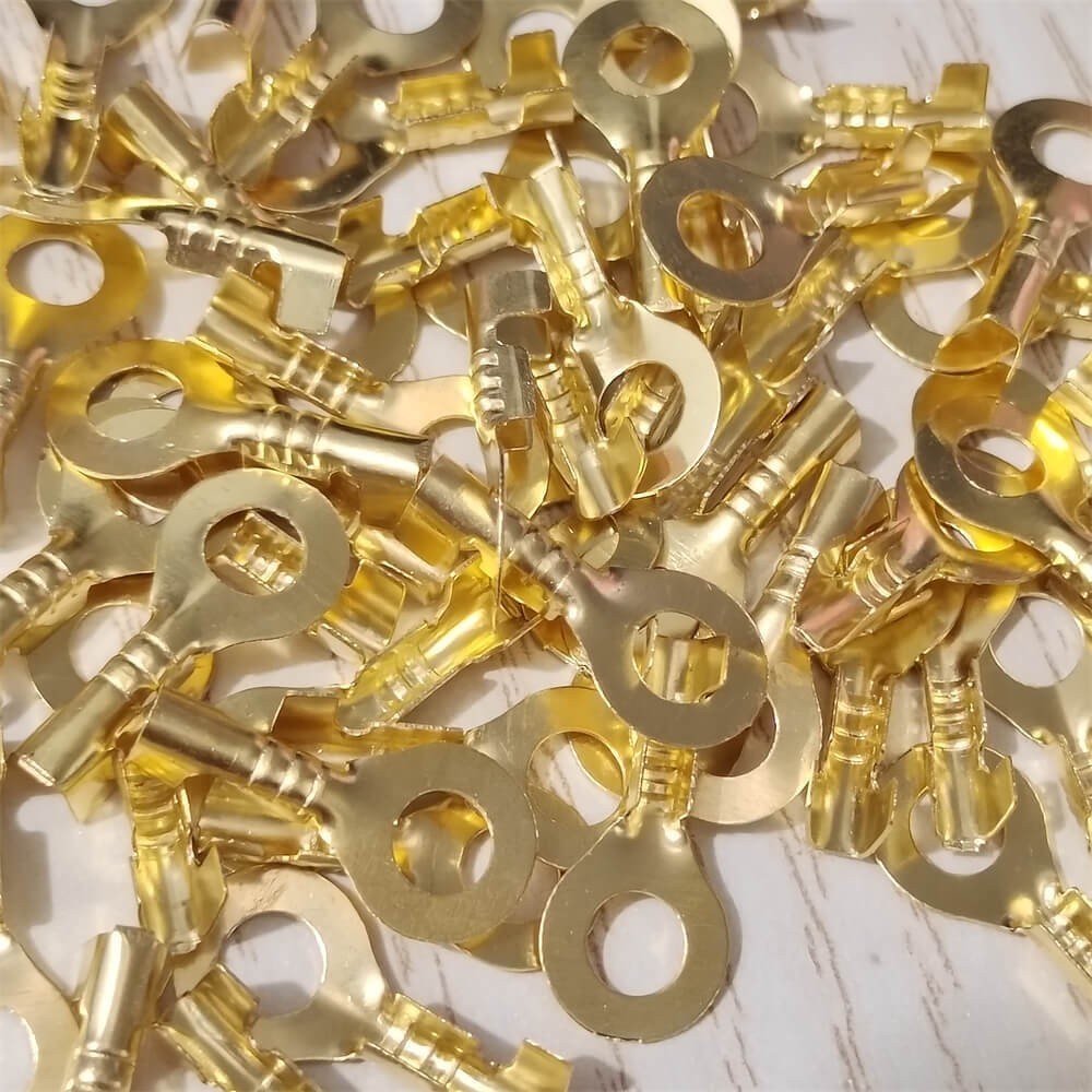300pcs Non-Insulated Copper 4.2mm Ring Terminal Open Barrel Lugs Wire Connectors