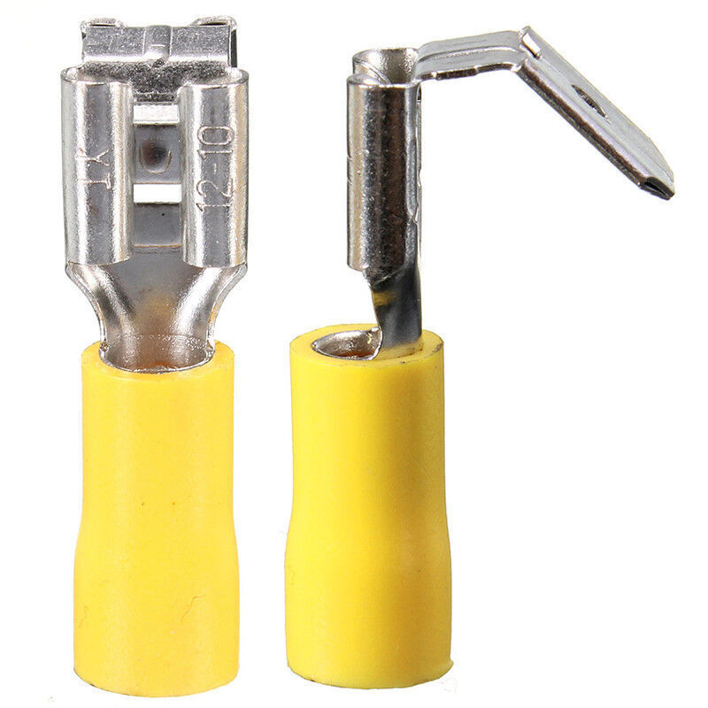75pcs Insulated 6.3mm Piggyback Spade Crimp Terminal Connectors Assorted 1/4″