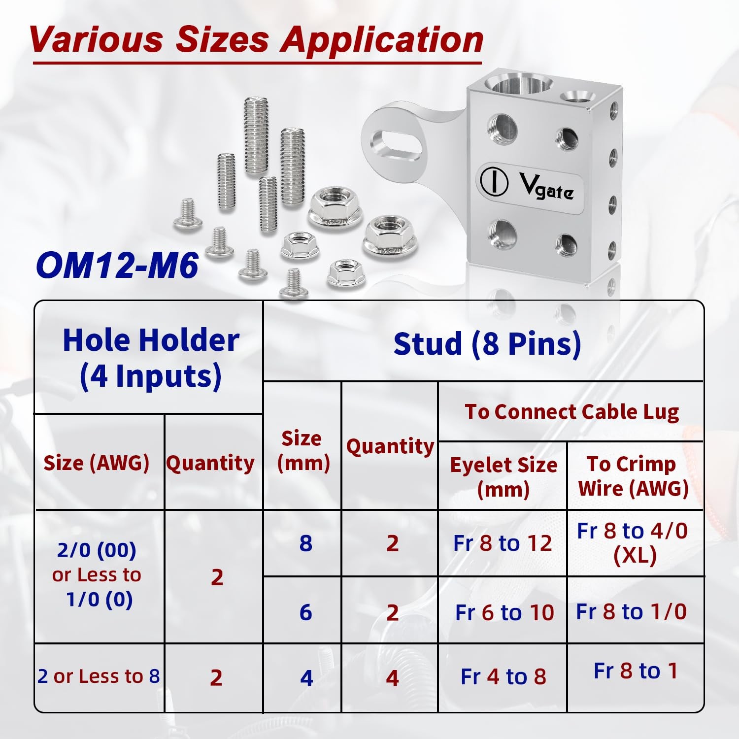 1 PCS 12Way Terminal Block Bus Bar M6 1/420 Lithium LeadAcid Connectors