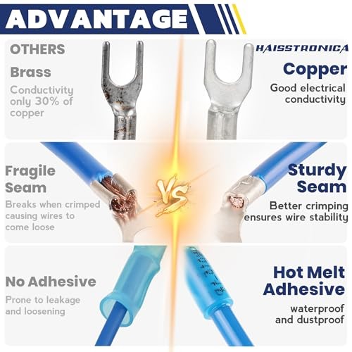 330PCS Heat Shrink Fork Terminals, 22-10 AWG, #10, 3Colors | #10 330PCS Kit