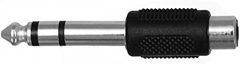 CESS 6.35mm 1/4 Inch Stereo TRS Male Plug to RCA Female Jack Silver Adapter Conn