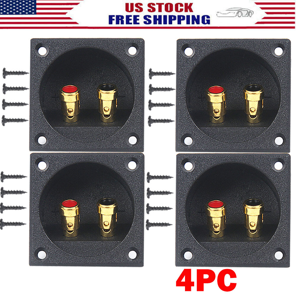 4PC Speaker Box Terminal 2-Wire Round Spring Cup Connectors Subwoofer Enclosure