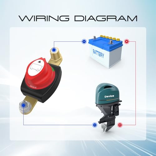 Side Post Battery Disconnect Switch, Battery Cut Off Side Post Adapter 275A