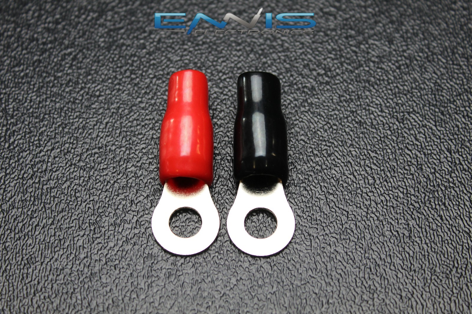 2 PCS 4 GAUGE RING TERMINALS 5/16 HOLE POWER RED BLACK CONNECTOR IB4GNRT
