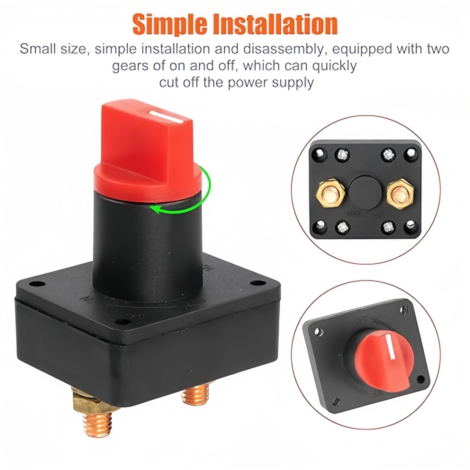 2Pcs Universal 12-60V Battery Isolator Switch 100/300A