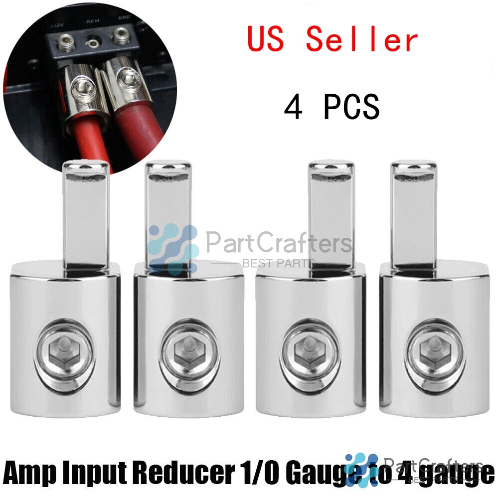 4Pcs 1/0 Gauge To 4 Gauge Pin AWG Power Wire Reducer Car Audio Amp Terminal NEW