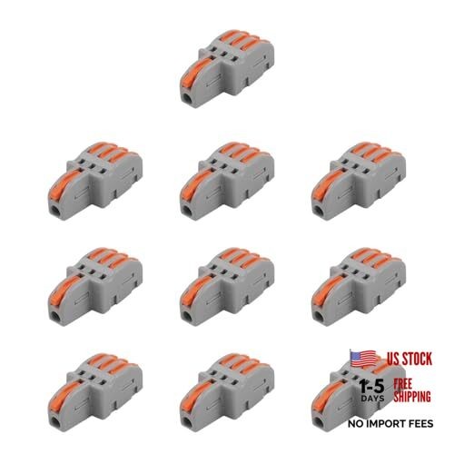 10 Pcs 1 in 3 Out Mini Electrical Wire Connectors, Nylon Compact 1 in 3 out