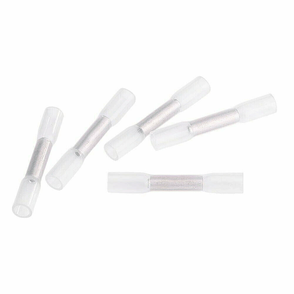Terminals 50/100PCS 26-24AWG Heat Shrink Butt Wire Splice Connectors Seal Crimp